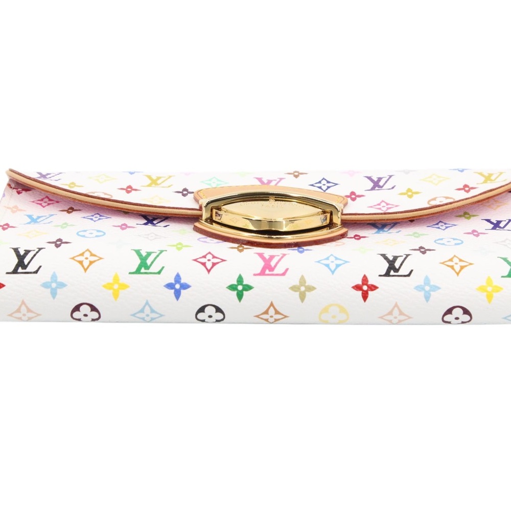 Louis Vuitton White Multicolor Monogram Canvas Flap Wallet with Gold Hardware - Picture 3 of 7